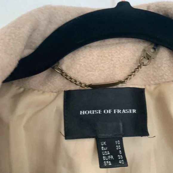 House of Fraser size 10 beige wool blend jacket / coat - Picture 3 of 7